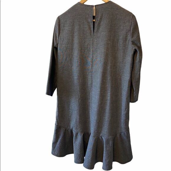 Blue Ruffle Lace Trim Collar Loose Fit Dress - Picture 5 of 8